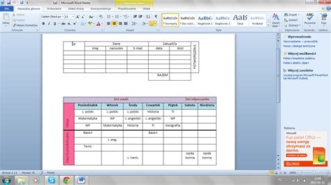 Zeszyt Do Informatyki Tabele W Edytorze Tekstu