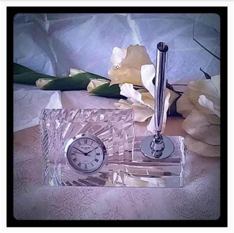 Waterford Office Vintage Waterford Crystal Desk Clock Pen Holder Poshmark