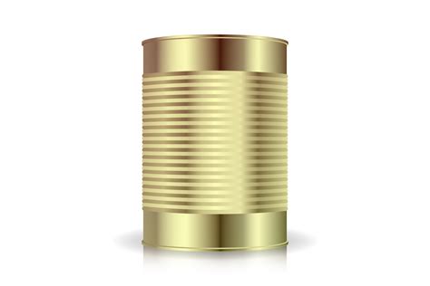 Metallic Cans Vector Food Tincan Ribbed Graphic By Pikepicture