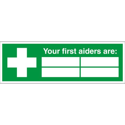 Your First Aiders Are Sign Landscape First Safety Signs