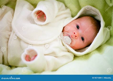 Adorable Baby With Pacifier Stock Image Image Of Baby Girl