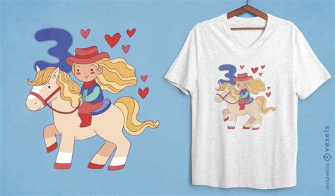 Descarga Vector De Chica Vaquera En Un Diseño De Camiseta De Caballo