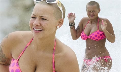 Amber Rose Spotted Topless In Barbados But Soon Covers Her Curves With Bikini Daily Mail Online