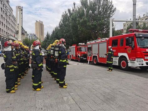 你好“火焰蓝”丨鹤岗支队多措并举全力做好高层建筑灭火救援准备工作演练