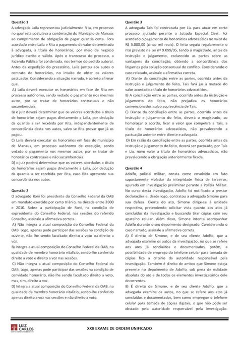 Pdf Xxii Exame De Ordem Unificado Site Nota Xxii Exame De Ordem