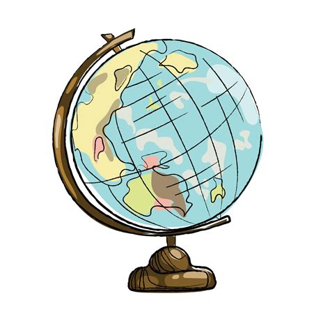 Globe Terrestre Mod Le Couleur Croquis Illustration Vectorielle Isol E