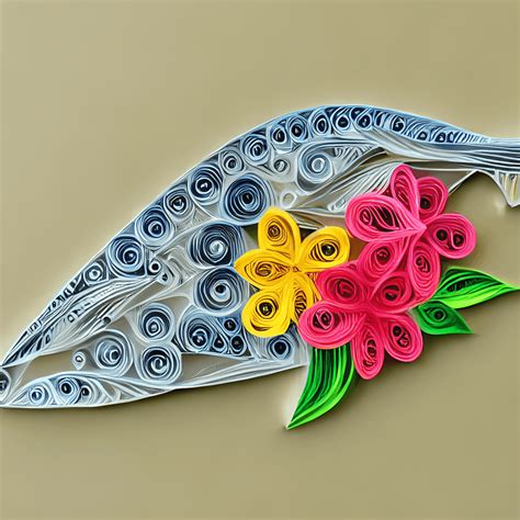 3d Paper Quilling Whale With Flowers · Creative Fabrica