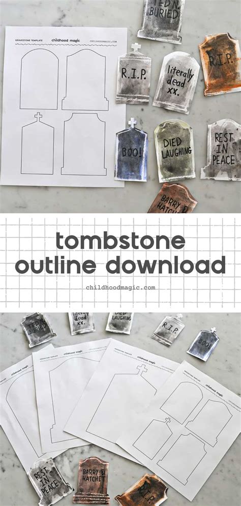 Printable Tombstone Template Free Gravestone Outline Tombstone