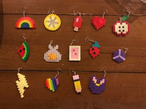 Perler Bead Earrings Assorted Designs Etsy