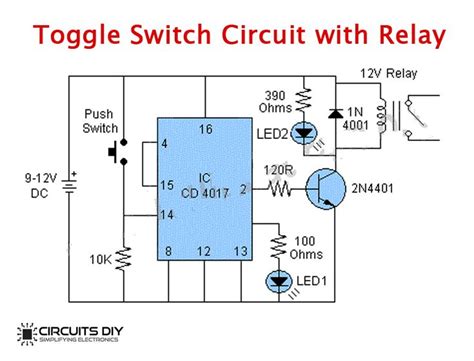 Toggle Switch Circuit With Relay