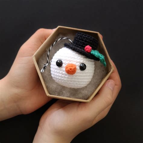 Snowman Ornament Crochet Pattern - Free Pattern - Stitch by Fay