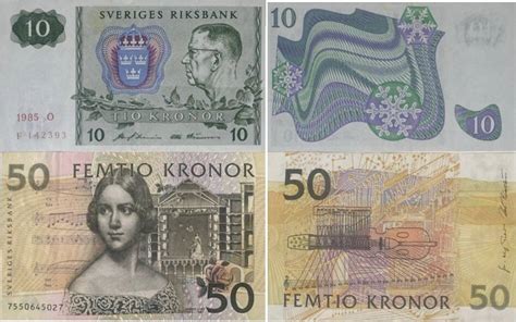 Sweden Schweden 10 50 Kronor 1985 1996 2003 Banknoten 2 Stück Lot