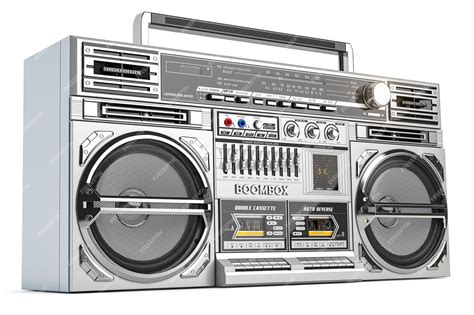 Premium Photo Retro Ghetto Blaster Boombox Radio And Audio Tape Recorder Isolated On White