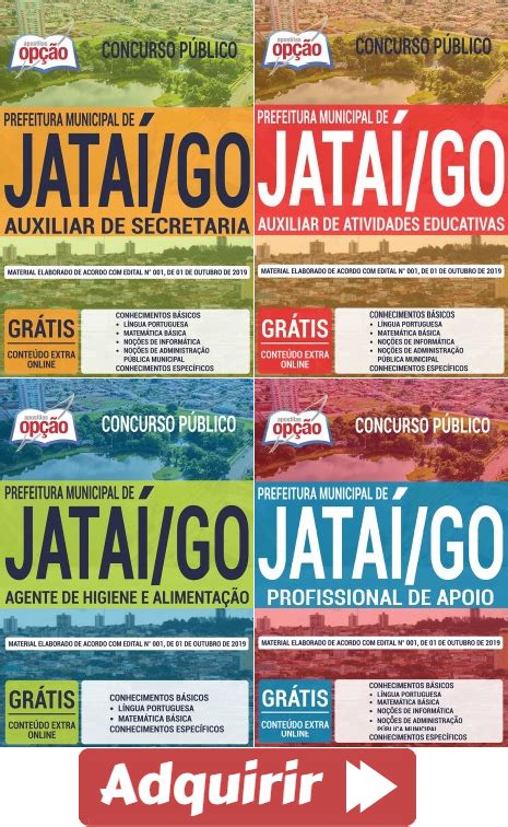 Apostilas Opção Concurso Público Prefeitura de Jataí GO 2019