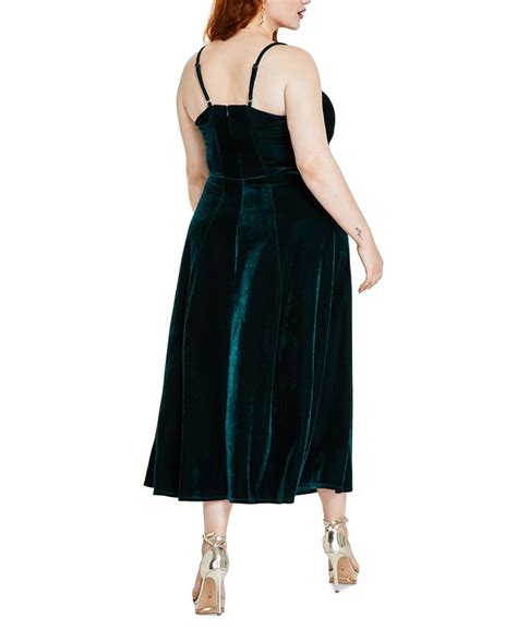 Taylor Plus Size Velvet Empire Waist Sleeveless Midi Dress Macy S