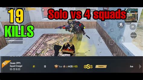 Solo Vs 4 Squad Situation In Ace Tierintense Fight In Last Circle With