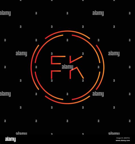 Initial Letter Fk Logo Design Vector Template Creative Linked