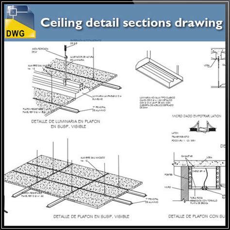 Free Ceiling detail sections drawing – CAD Design | Free CAD Blocks ...