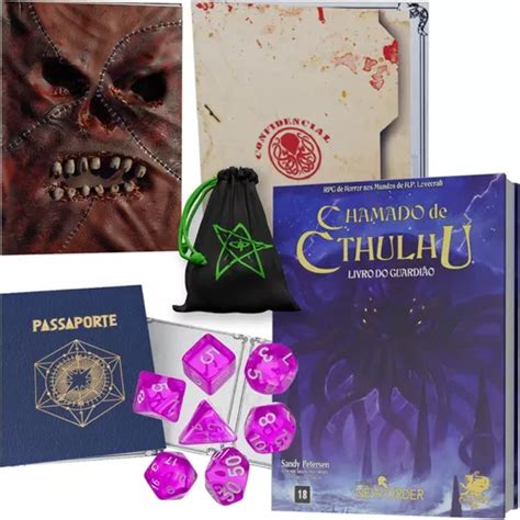 Kit Rpg Chamado De Cthulhu 7ed Ficha Dados Acessórios