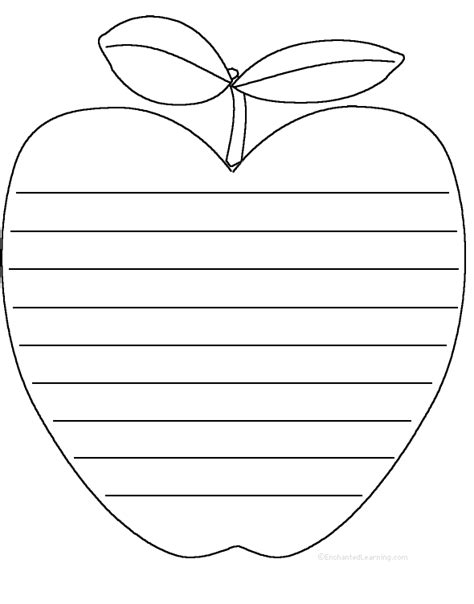 Apple: Shape Poem - Printable Worksheet. EnchantedLearning.com