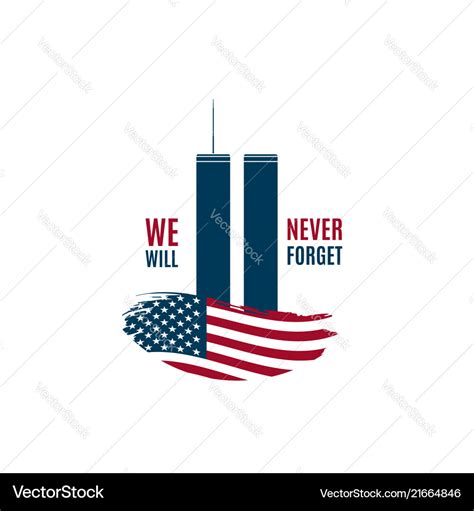 911 Patriot Day Card With Twin Towers Royalty Free Vector