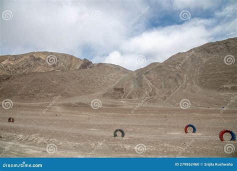 Barren Landscape Of Leh Ladakh Near Magnetic Hills Stock Photo Image