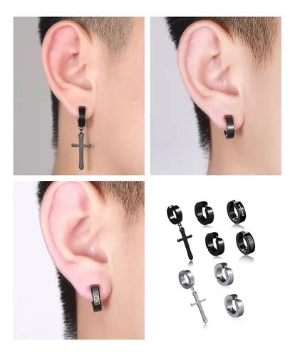 Aretes Hombre Falsos Piercing Arracadas Set Piezas Mercadolibre