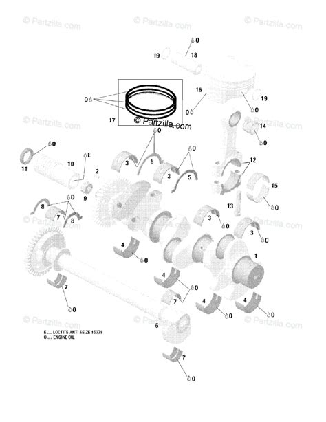 Sea Doo Personal Watercraft 2002 Oem Parts Diagram For Crankshaft Pistons And Balance Shaft