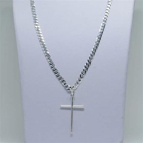 Conjunto Corrente Pulseira Pingente Crucifixo Prata Dr Joias A