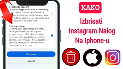 Kako izbrisati Instagram nalog na iPhoneu Trajno izbrišite Instagram