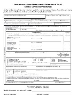 Fillable Online Commonwealth Of Pennsylvania Department Of Health Vital