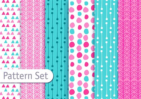 Cute Fun Decorative Pattern Set 105572 Vector Art at Vecteezy