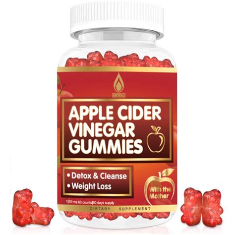 Apple Cider Vinegar Gummies With Mother For Weight Detox And Cleanse Organic Acv Gummies Bears