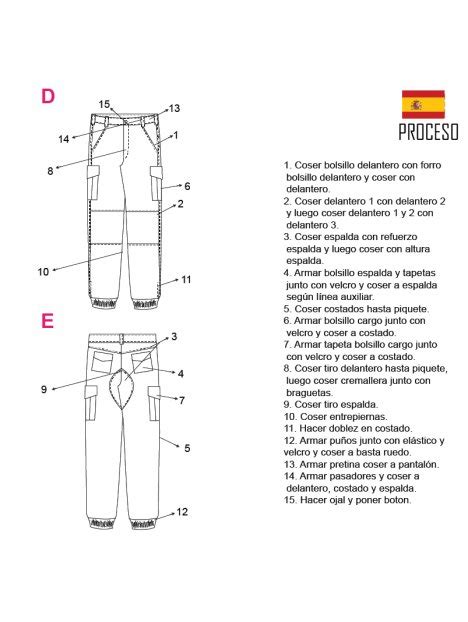 MOLDE PANTALON CARGO RT 1633