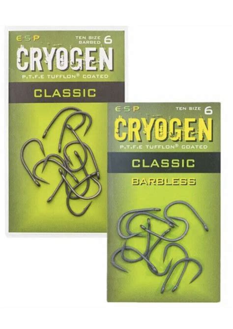 ESP Cryogen Fishing Hooks All Types Available Barbed Barbless