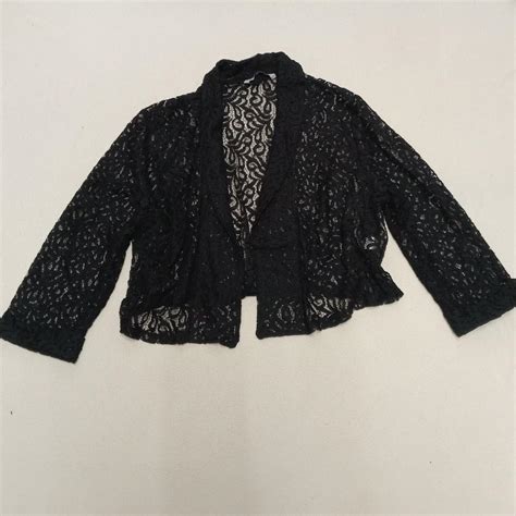 TU Black Sheer Lace Cardigan Shrug Bolero Whimsigoth Depop