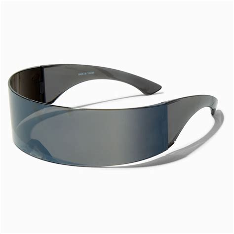 Sleek Black Wraparound Shield Sunglasses Claires Us