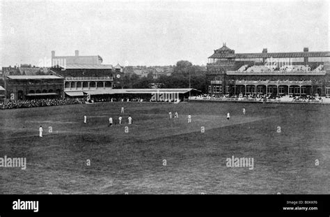 A Cricket Match In Progress At Lords Cricket Ground London 1912