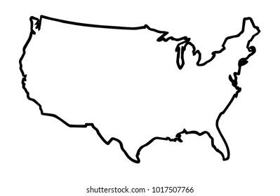 Map United States America White Outline Stock Illustration 320616431 ...