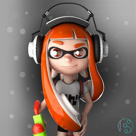 Basel Alnashashibi Inkling Girl Splatoon Fan Art