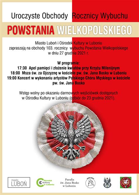 Obchody Rocznicy Wybuchu Powstania Wielkopolskiego O Rodek Kultury W