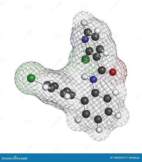 Boscalid Fungicide Molecule 3d Rendering Stock Illustration