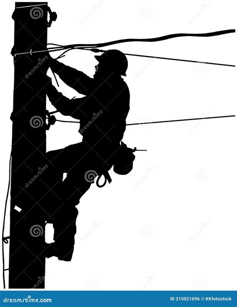 Lineman Silhouette, Electrical Lineman, Lineman Climbing Silhouette ...