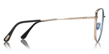 Tom Ford FT5667 B 005 55 Shiny Black Enamel Rose Gold Blacks Eyeglasses