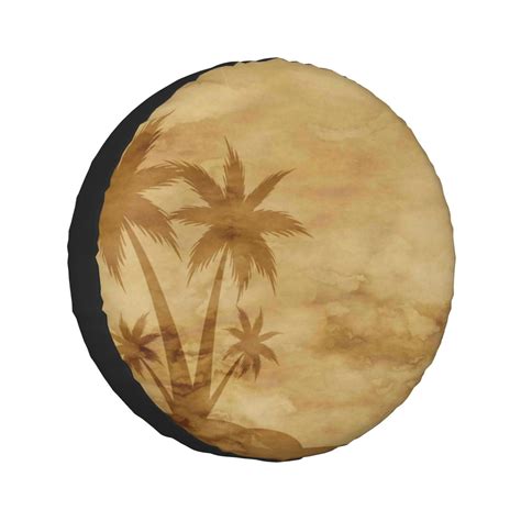 Adobk Retro Palm Tree Spare Tire Wheel Cover For Car Truck Suv Camper