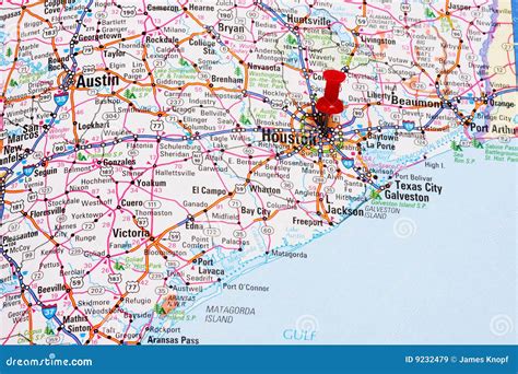 Houston Marked On The Map Stock Photo | CartoonDealer.com #258313320