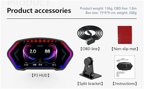 Amazon BY J Car Hud Heads Up Display Digital GPS Speedometer Obd2