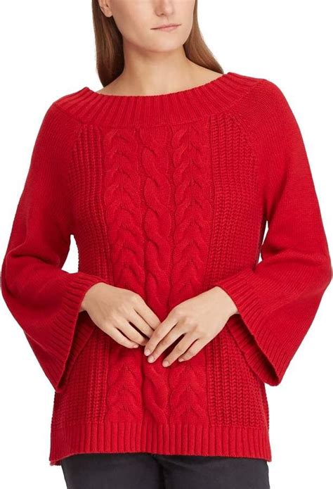 Womens Chaps Cable Knit Bell Sleve Sweater Sweaters Womens Chaps