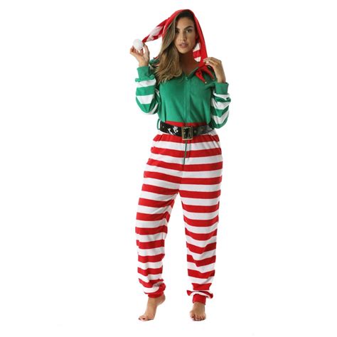 Followme Followme Adult Christmas Onesie For Women Jumpsuit One Piece Pajamas Elf Medium