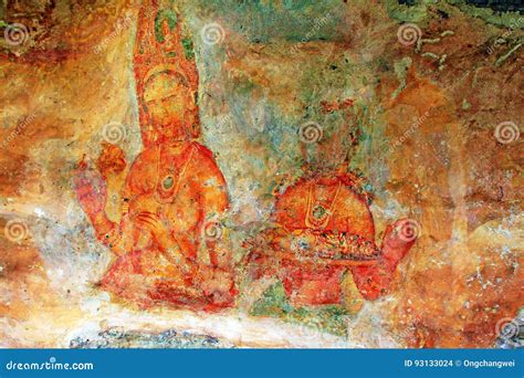 Sigiriya Frescoes - Sri Lanka UNESCO World Heritage Stock Photo - Image ...